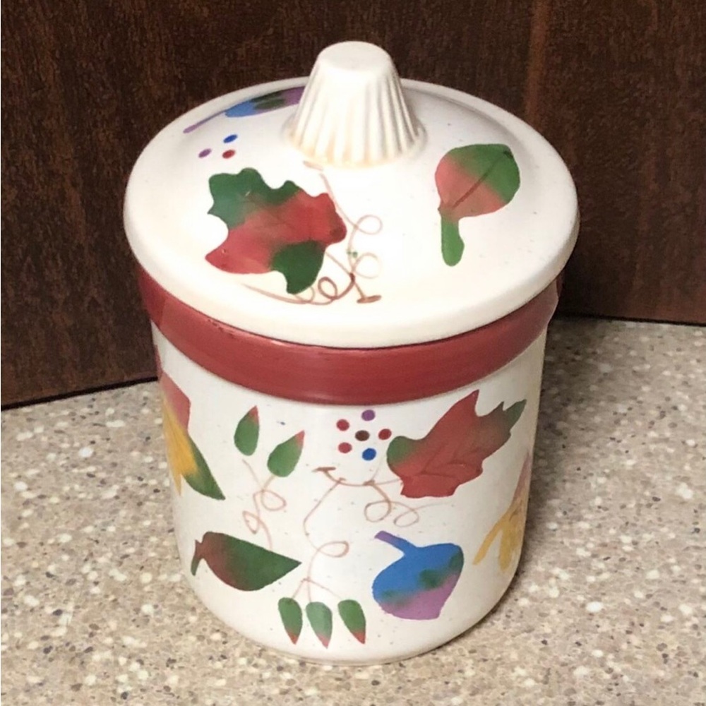 Hallmark Autumn Fall Leaves Porcelain/Ceramic Glazed Canister